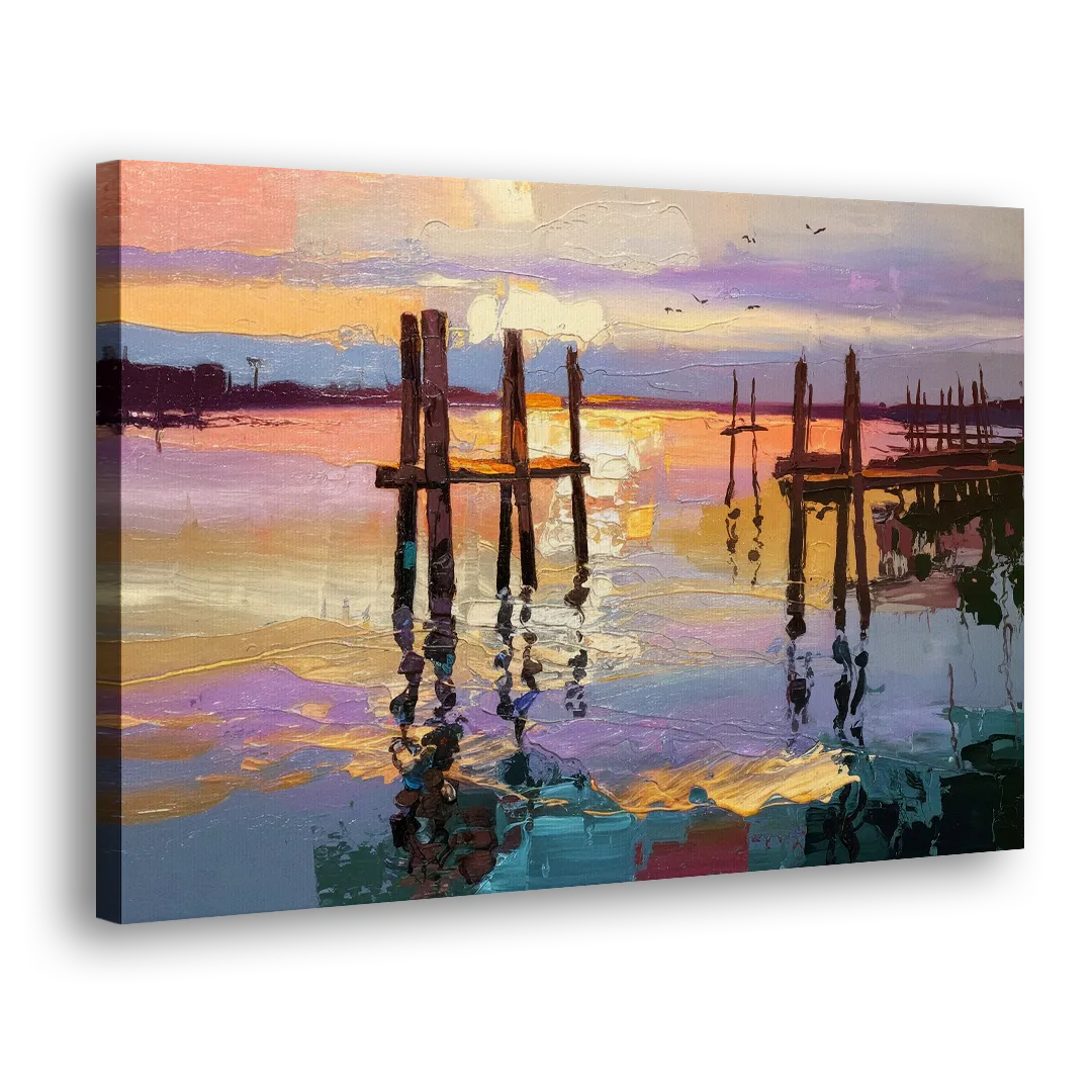 Tacoma Waterfront Sunset Side - Canvas Wall Art