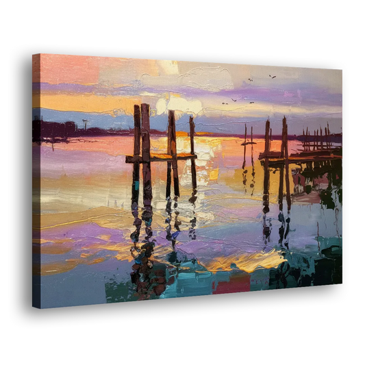 Tacoma Waterfront Sunset Side - Canvas Wall Art