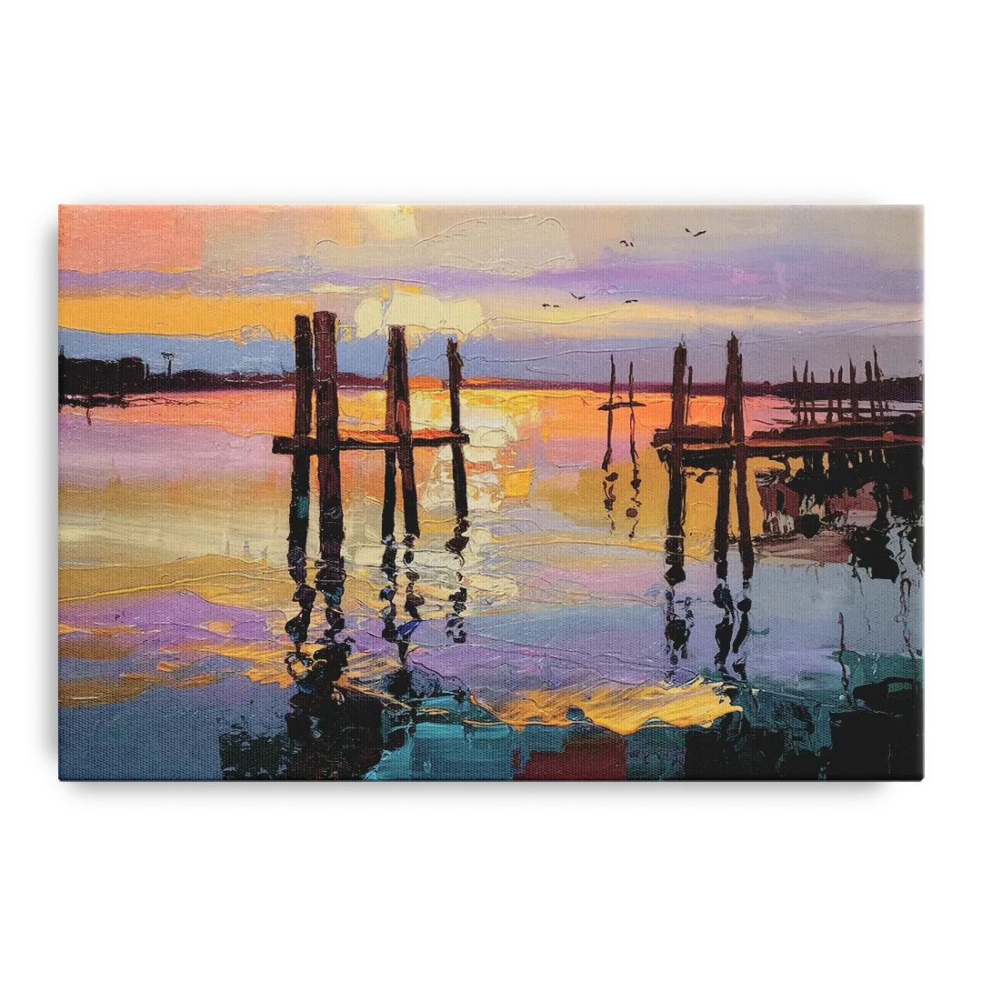 Tacoma Waterfront Sunset Front - Canvas Wall Art