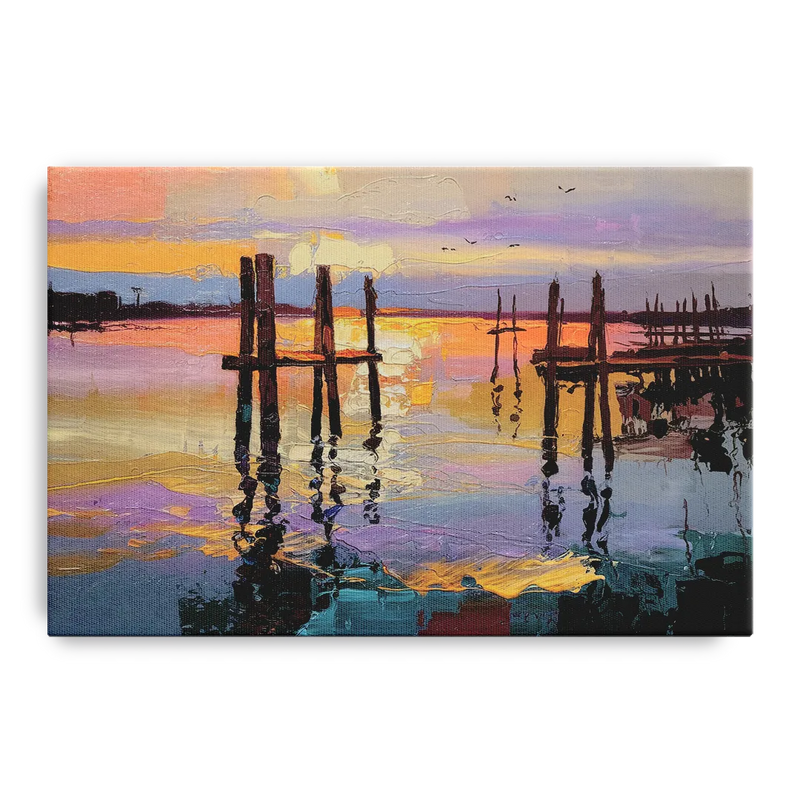 Tacoma Waterfront Sunset Front - Canvas Wall Art