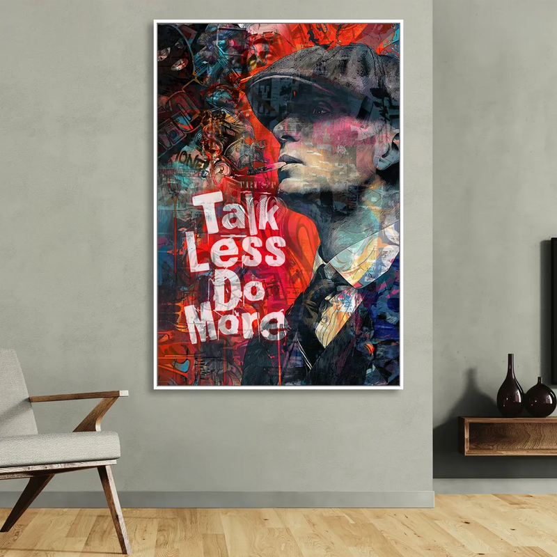 Talk Less Do More Sitting Room - White Canvas Wall Art