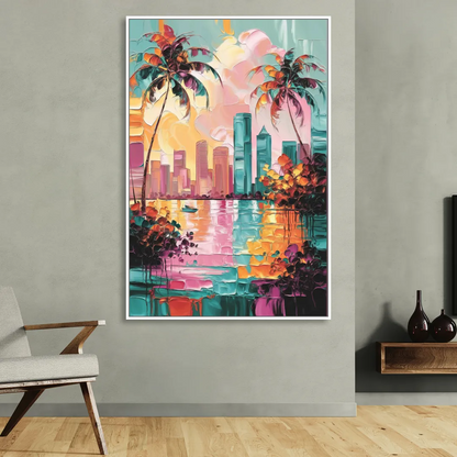 Tampa Bay Coastal Charm Sitting Room - White Canvas Wall Art