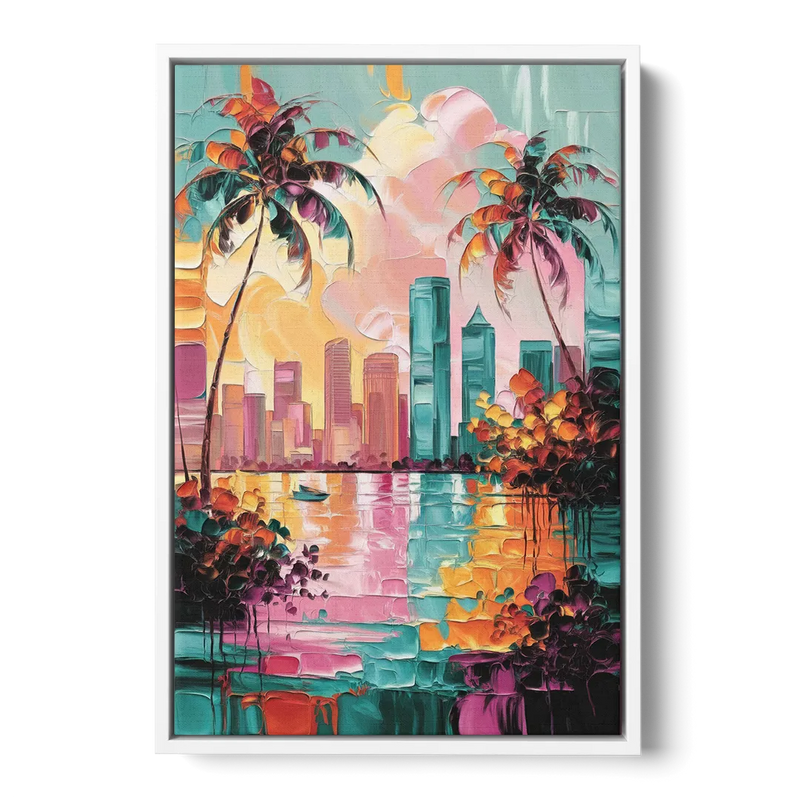 Tampa Bay Coastal Charm Front - White Canvas Wall Art