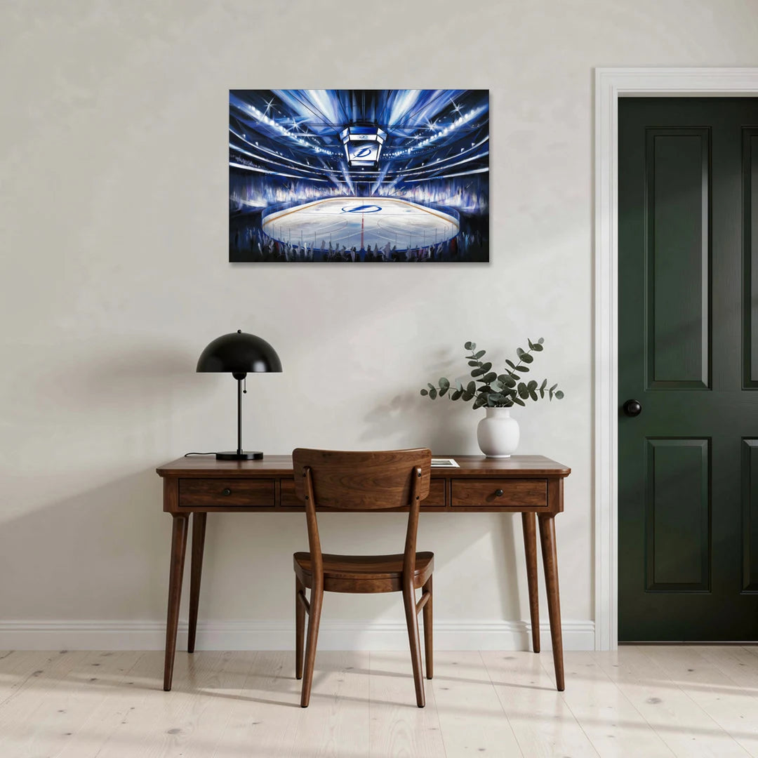 Tampa Bay Lightning Arena Lights - Canvas Wall Art - Office - 36x24