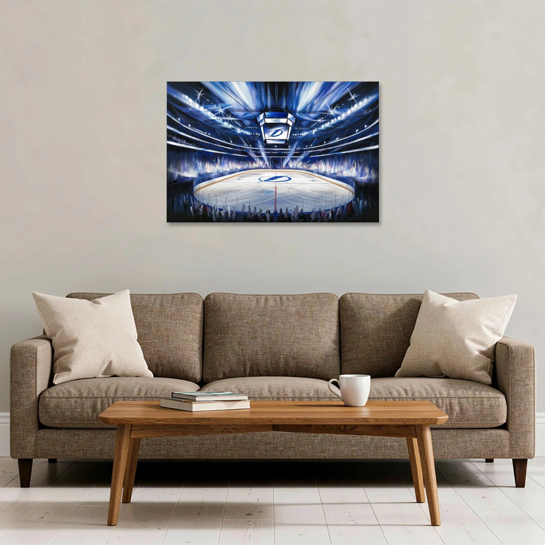 Tampa Bay Lightning Arena Lights - Canvas Wall Art - Sofa - 36x24