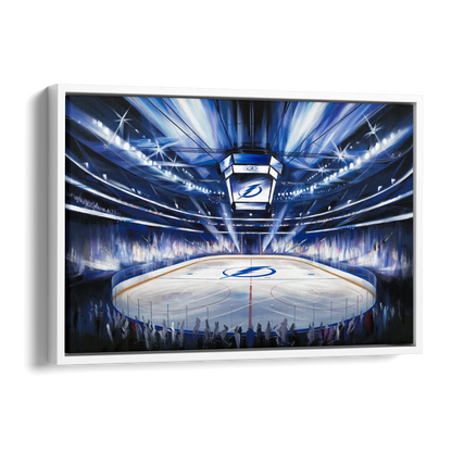 Tampa Bay Lightning Arena Lights Side - White Canvas Wall Art