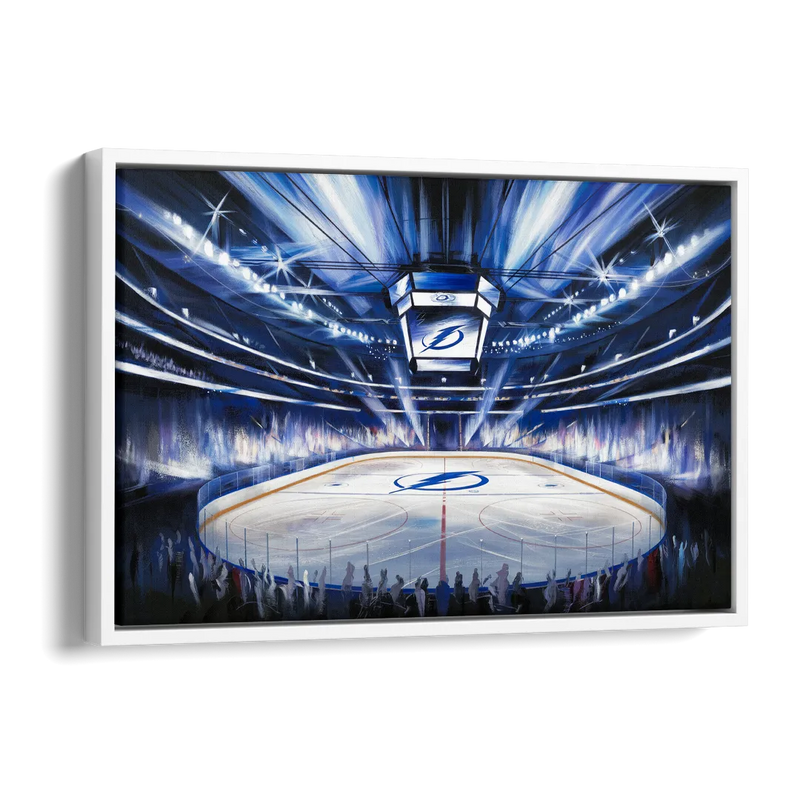 Tampa Bay Lightning Arena Lights Side - White Canvas Wall Art