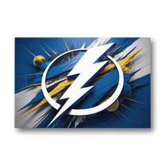 Tampa Bay Lightning Inspired Abstract Lightning Bolt Artwork - Canvas Wall Art - Front