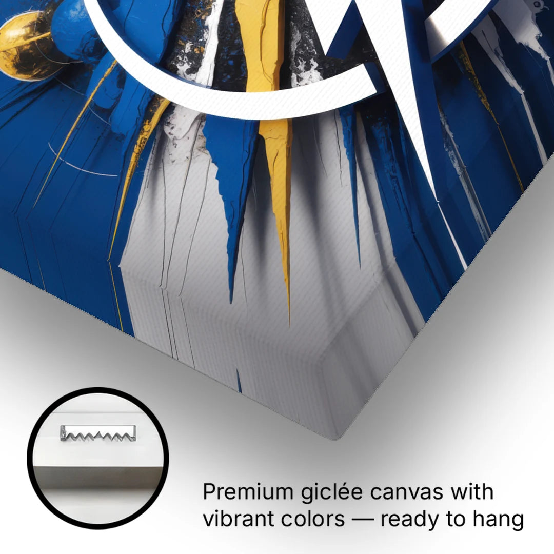 Tampa Bay Lightning Inspired Abstract Lightning Bolt Artwork - Canvas Wall Art - Gallery Wrap Corner