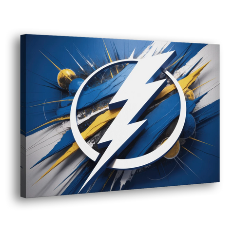 Tampa Bay Lightning Inspired Abstract Lightning Bolt Artwork - Canvas Wall Art - Side
