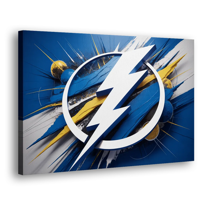 Tampa Bay Lightning Inspired Abstract Lightning Bolt Artwork Side - Canvas Wall Art