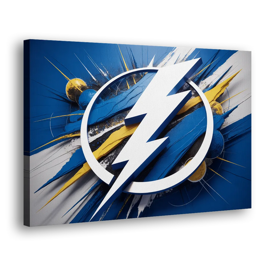 Tampa Bay Lightning Inspired Abstract Lightning Bolt Artwork Side - Canvas Wall Art