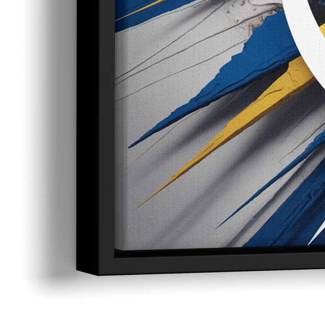 Tampa Bay Lightning Inspired Abstract Lightning Bolt Artwork - Close-Up Black Frame Canvas