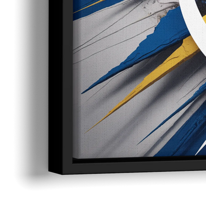 Tampa Bay Lightning Inspired Abstract Lightning Bolt Artwork - Close-Up Black Frame Canvas