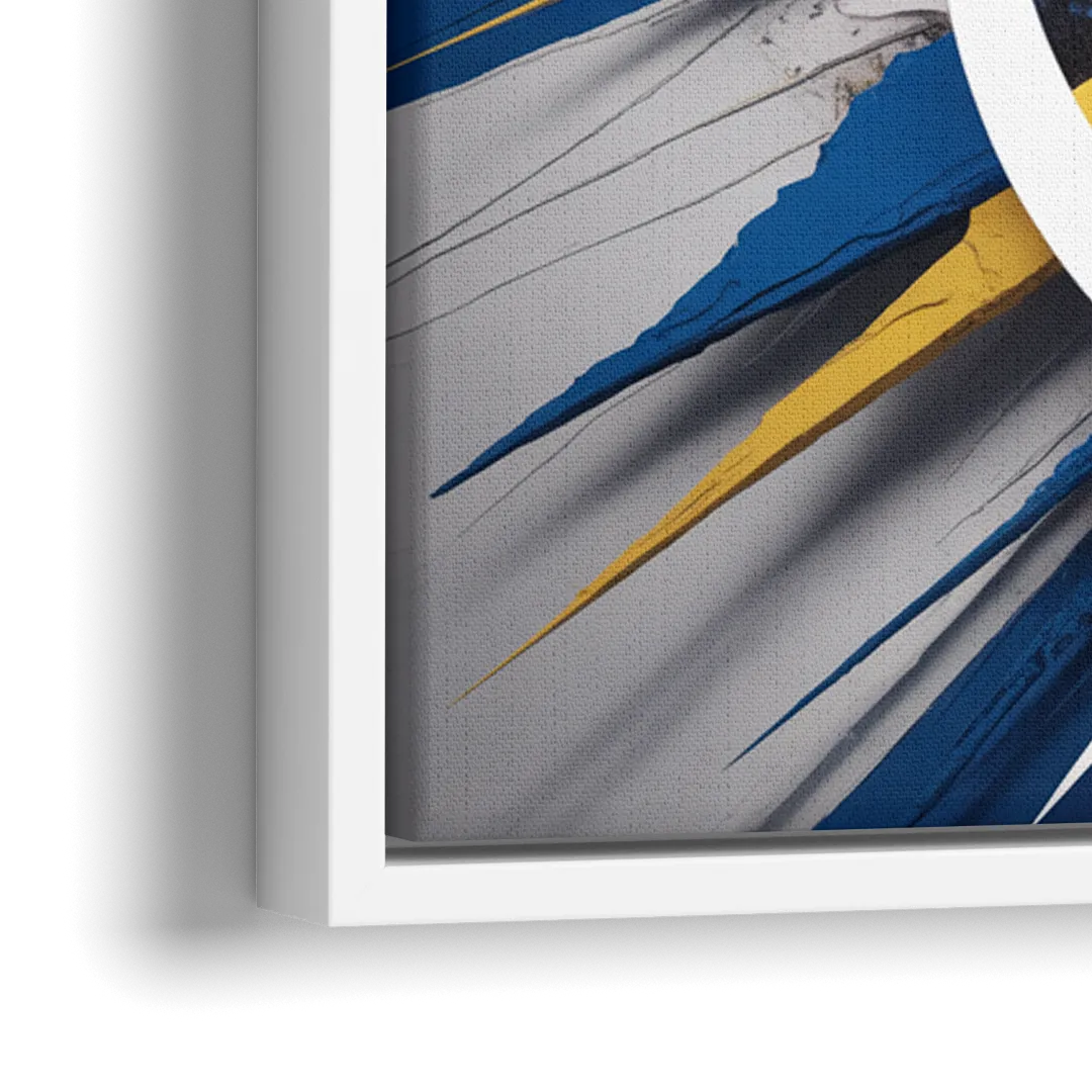 Tampa Bay Lightning Inspired Abstract Lightning Bolt Artwork - Close-Up White Frame Canvas