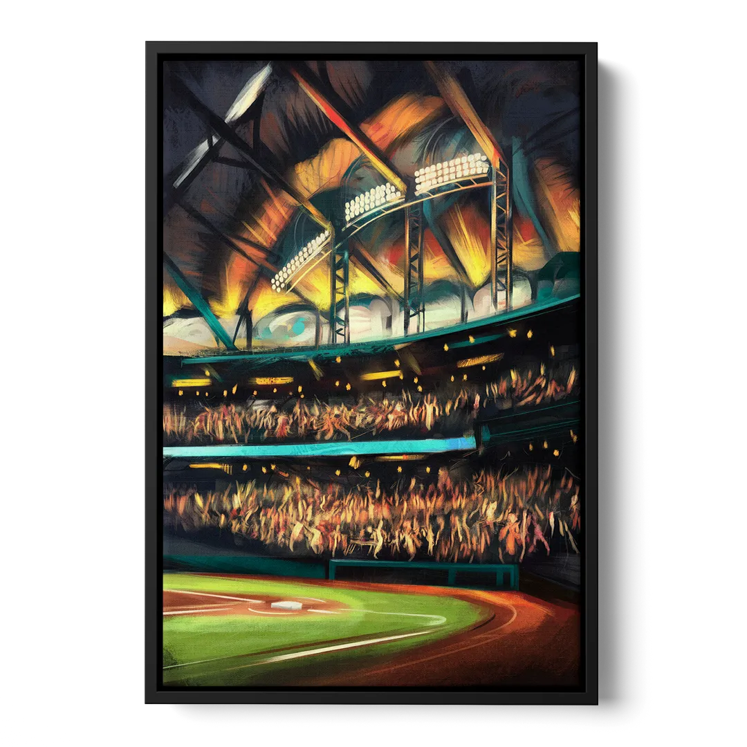 Tampa Bay Rays Game Day Energy Front - Black Canvas Wall Art