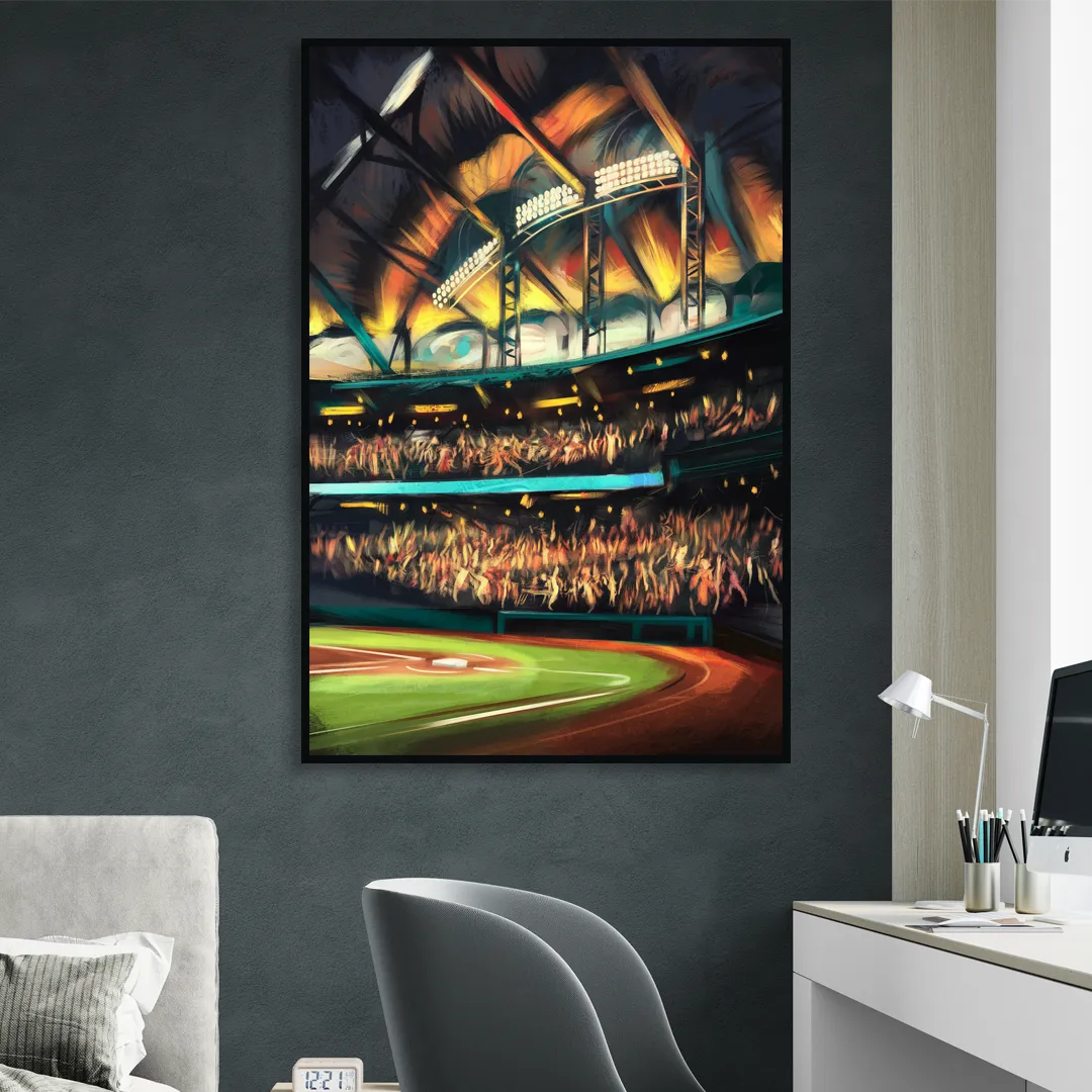 Tampa Bay Rays Game Day Energy Living Room - Black Canvas Wall Art