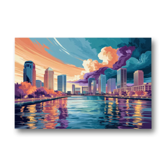 Tampa Bay Skyline Panorama - Canvas Wall Art - Front