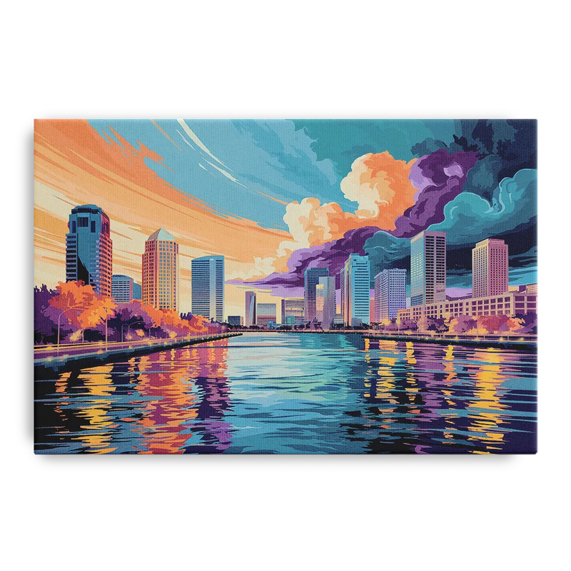 Tampa Bay Skyline Panorama Front - Canvas Wall Art