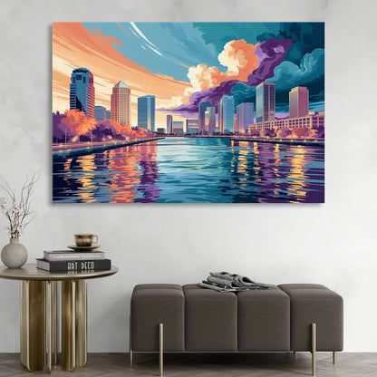Tampa Bay Skyline Panorama Sitting Room - Canvas Wall Art