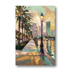 Tampa Bayshore Boulevard Scene - Canvas Wall Art - Front