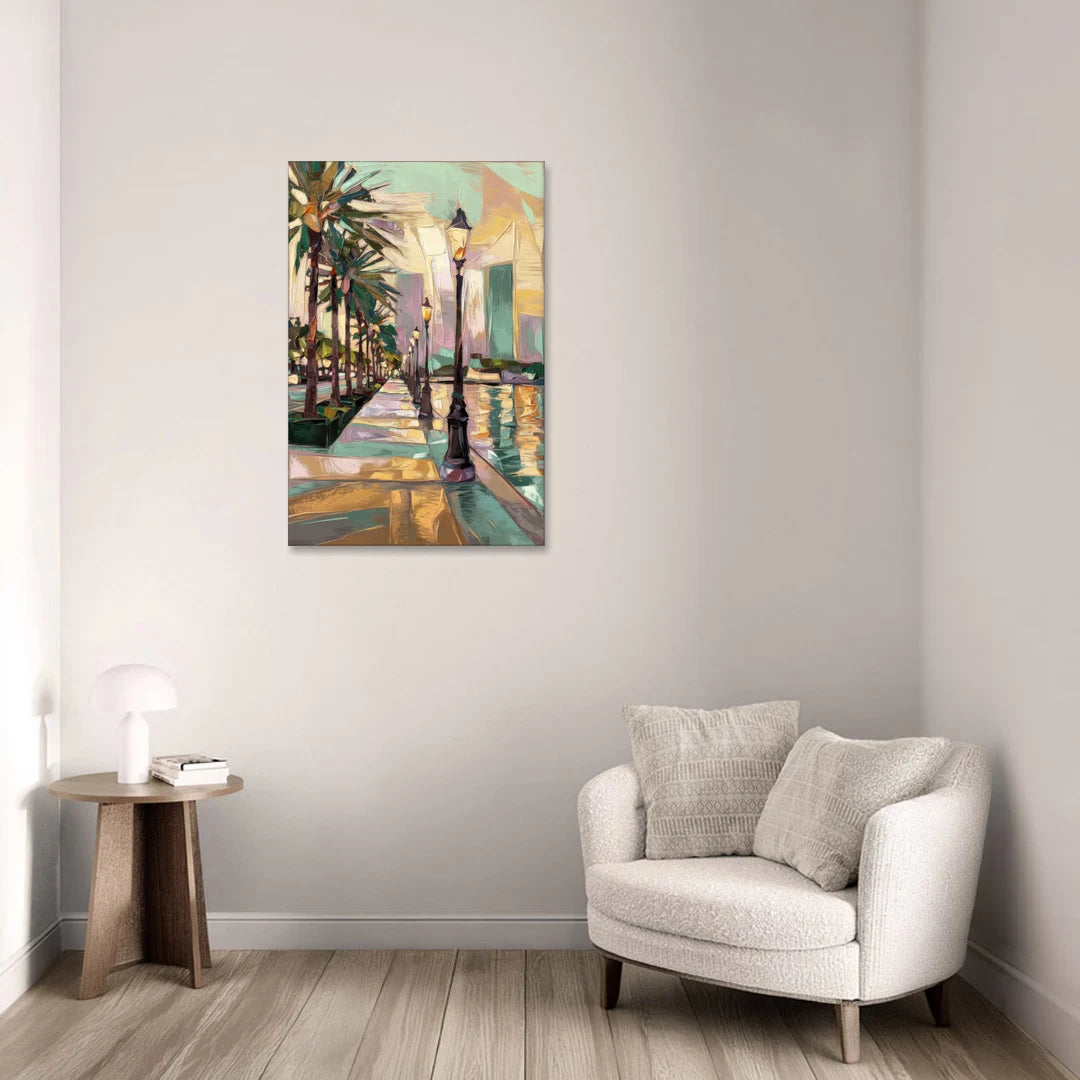 Tampa Bayshore Boulevard Scene - Canvas Wall Art - Sofa - 24x36