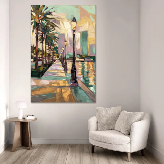 Tampa Bayshore Boulevard Scene - Canvas Wall Art - Sofa - 40x60