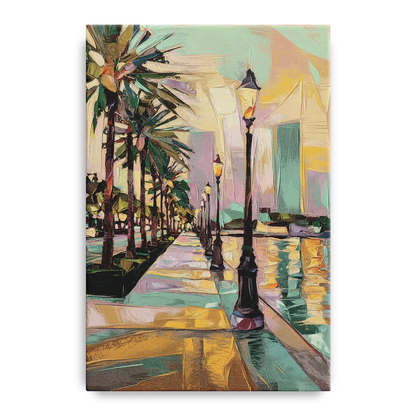 Tampa Bayshore Boulevard Scene Front - Canvas Wall Art