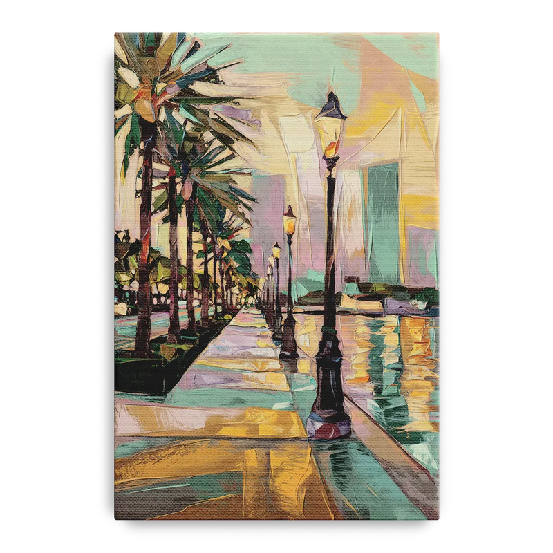 Tampa Bayshore Boulevard Scene Front - Canvas Wall Art