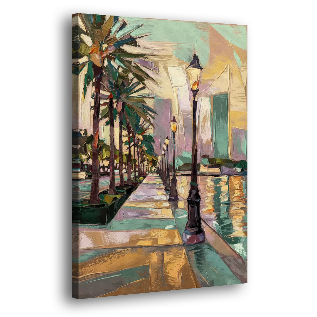 Tampa Bayshore Boulevard Scene Side - Canvas Wall Art