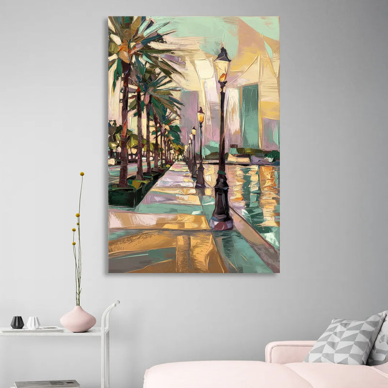 Tampa Bayshore Boulevard Scene Sitting Room - Canvas Wall Art