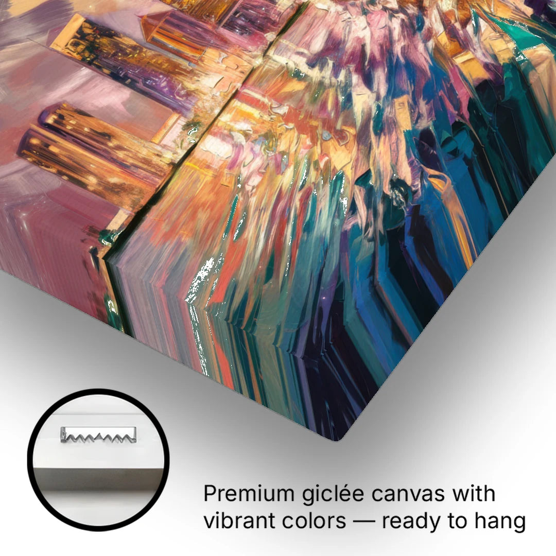 Tampa Cityscape Reflection - Canvas Wall Art - Gallery Wrap Corner