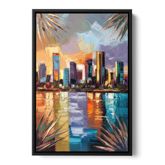 Tampa Downtown Harbor - Black Framed Canvas Wall Art - Front