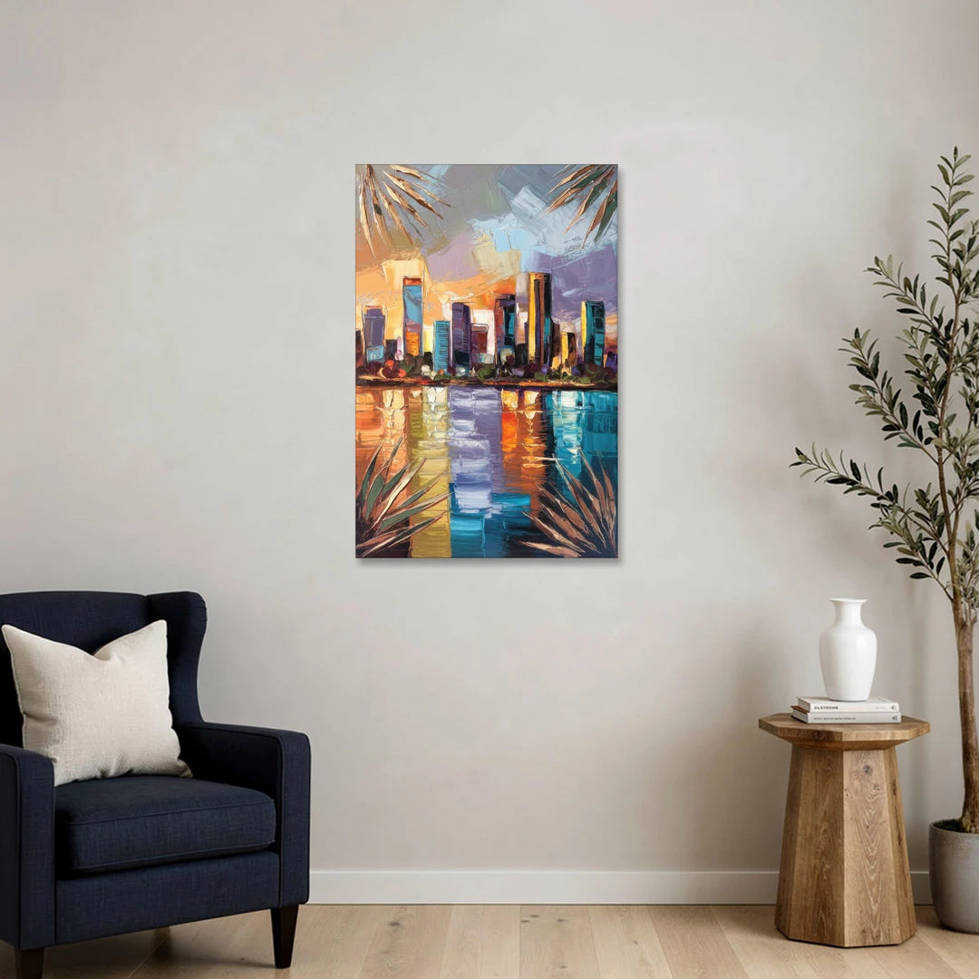 Tampa Downtown Harbor - Canvas Wall Art - Sofa - 24x36