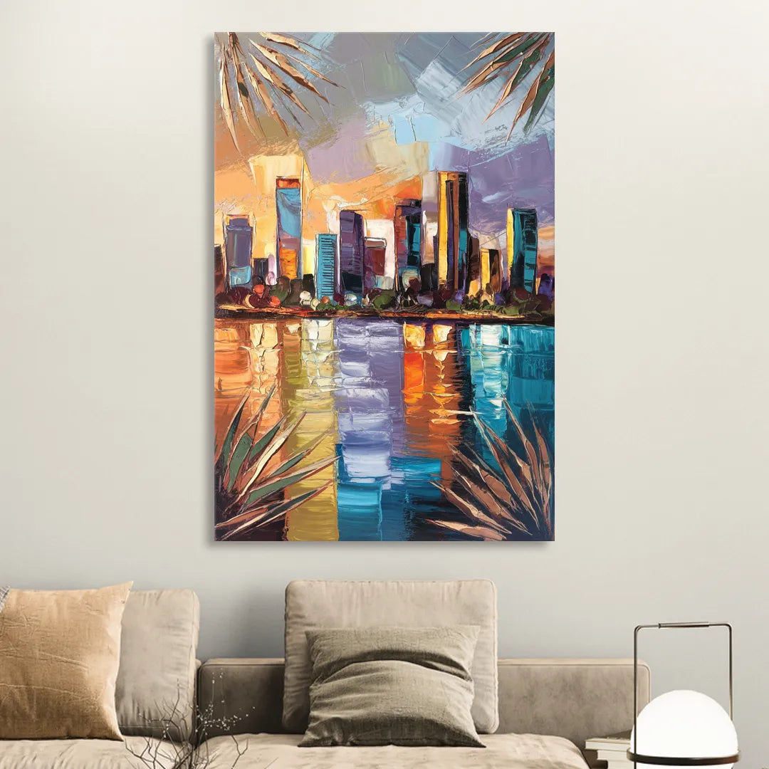 Tampa Downtown Harbor Sitting Room - Canvas Wall Art