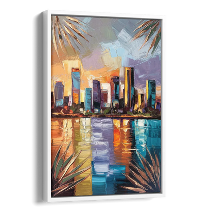 Tampa Downtown Harbor Side - White Canvas Wall Art