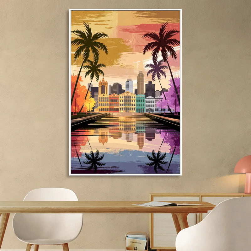 Tampa Historic Ybor City Sitting Room - White Canvas Wall Art