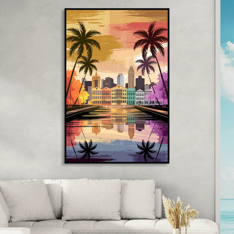 Tampa Historic Ybor City Sitting Room - Black Canvas Wall Art