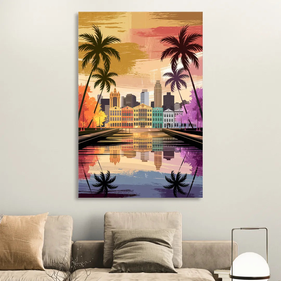 Tampa Historic Ybor City Living Room - Canvas Wall Art
