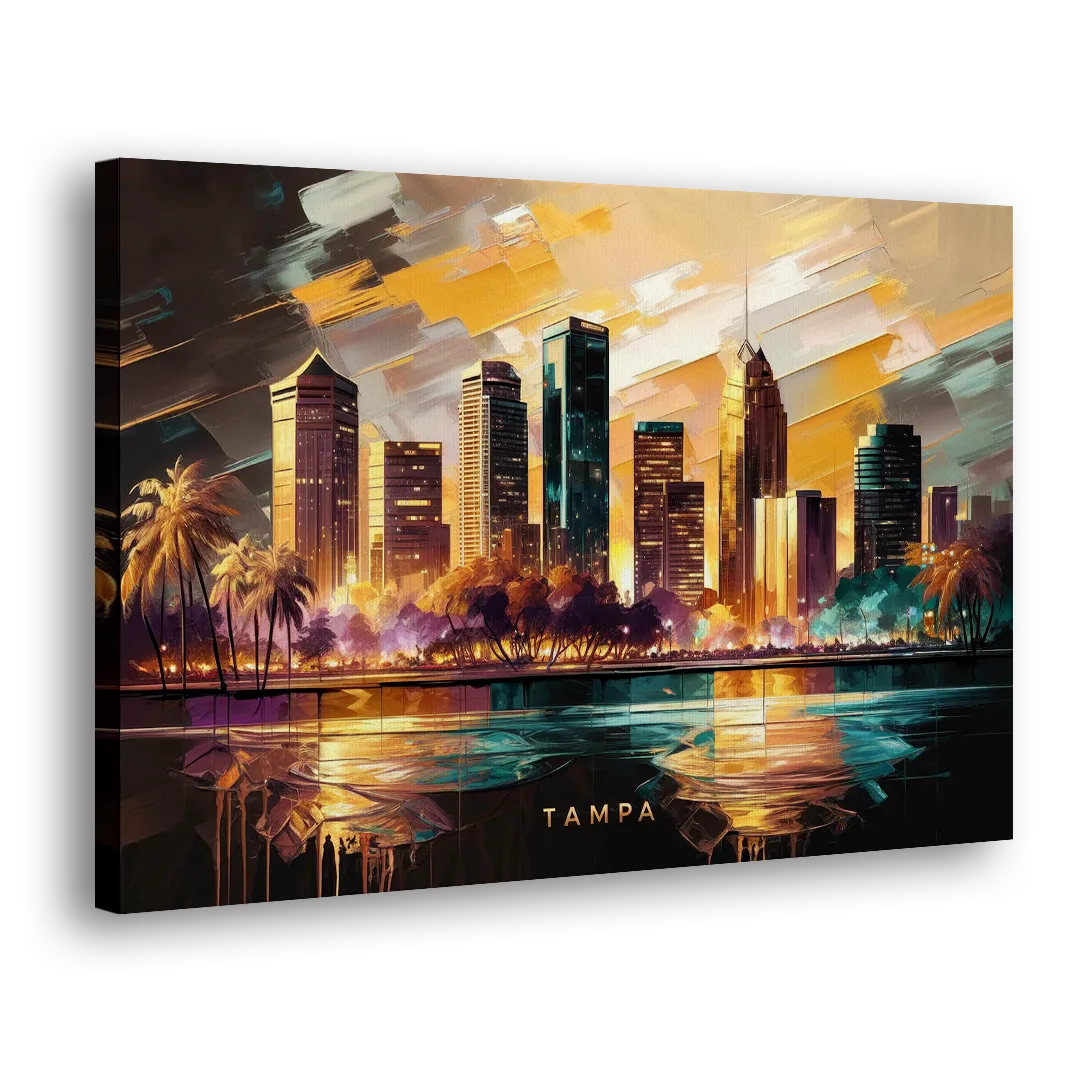 Tampa Modern Downtown View Side - Canvas Wall Art