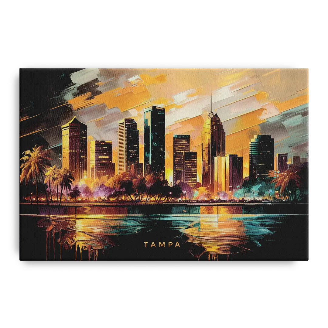Tampa Modern Downtown View Front - Canvas Wall Art