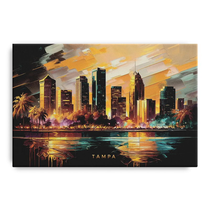 Tampa Modern Downtown View Front - Canvas Wall Art