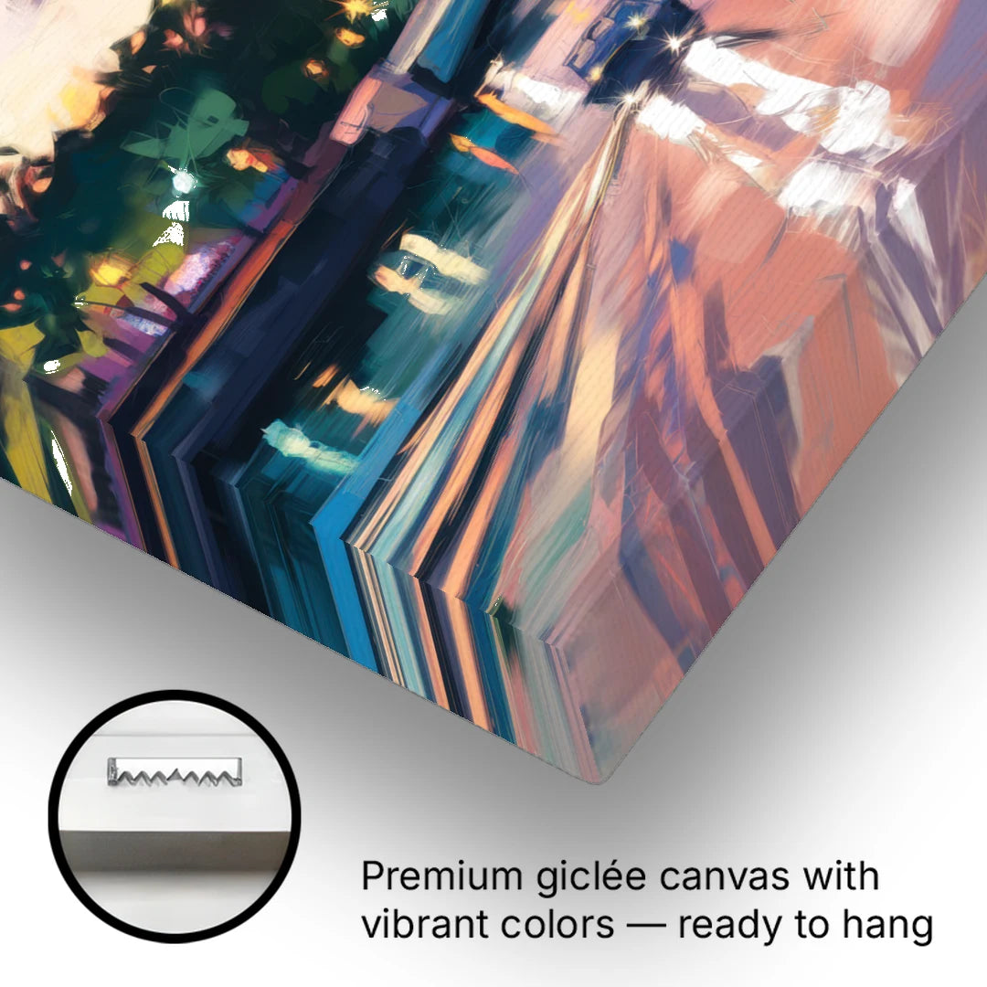 Tampa Riverwalk Evening Glow - Canvas Wall Art - Gallery Wrap Corner