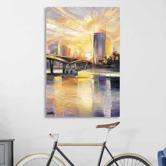 Tampa Riverwalk Sunrise Living Room - Canvas Wall Art