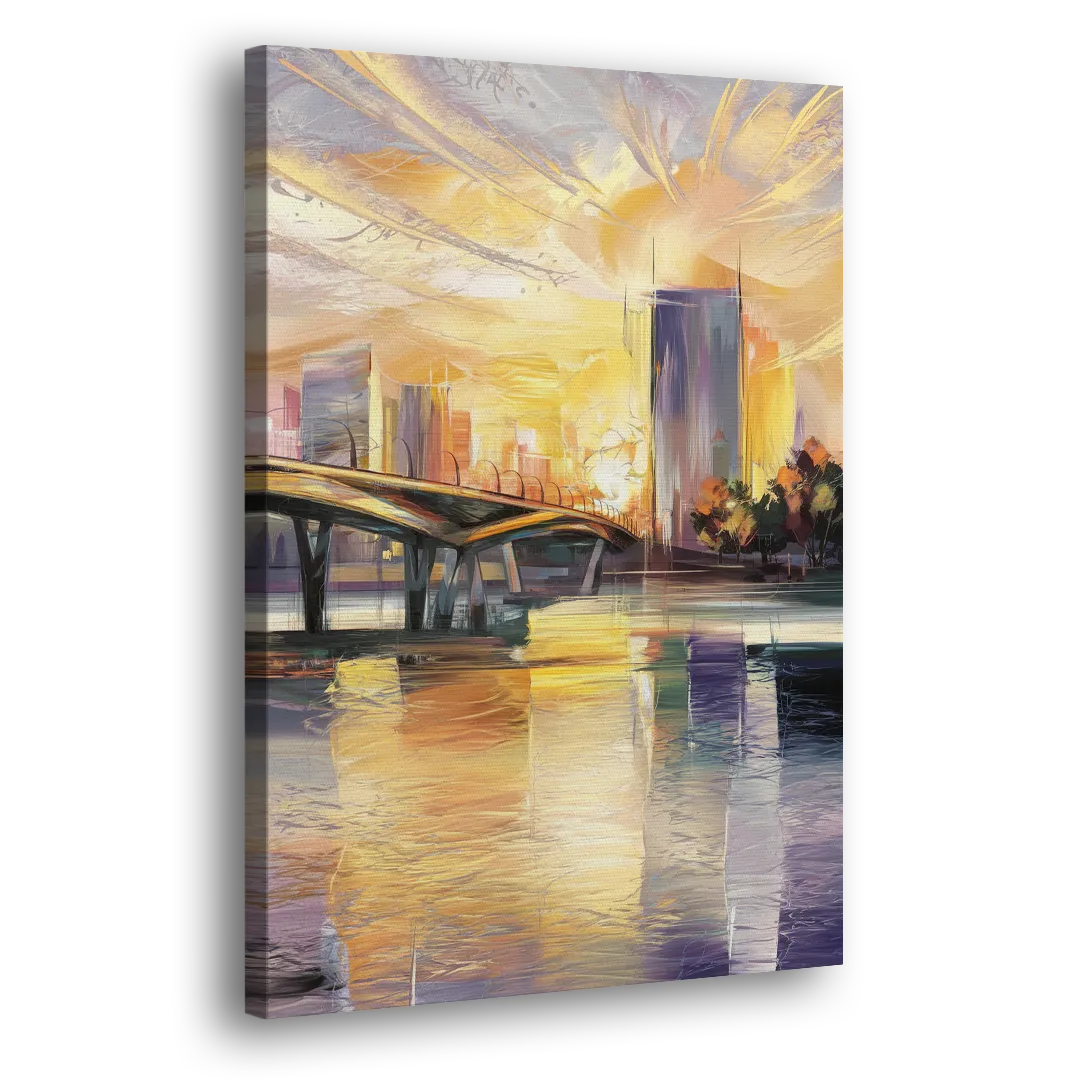 Tampa Riverwalk Sunrise Side - Canvas Wall Art