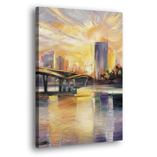 Tampa Riverwalk Sunrise Side - Canvas Wall Art