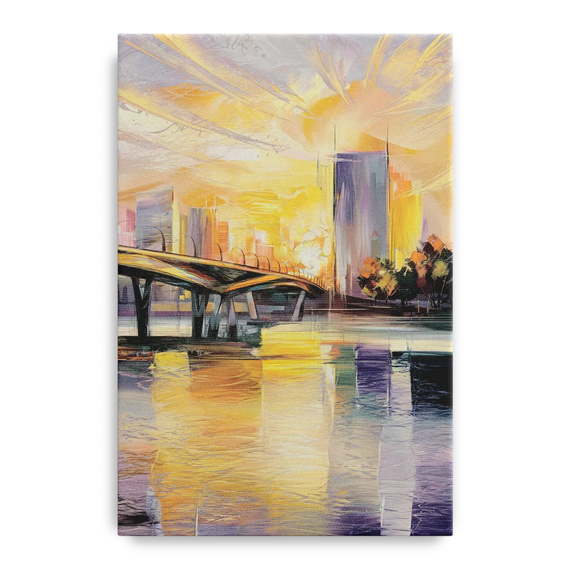 Tampa Riverwalk Sunrise Front - Canvas Wall Art