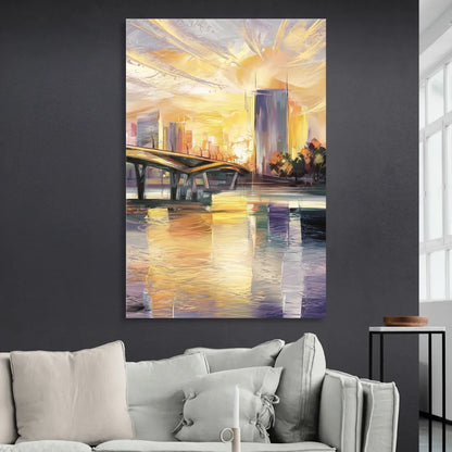 Tampa Riverwalk Sunrise Sitting Room - Canvas Wall Art