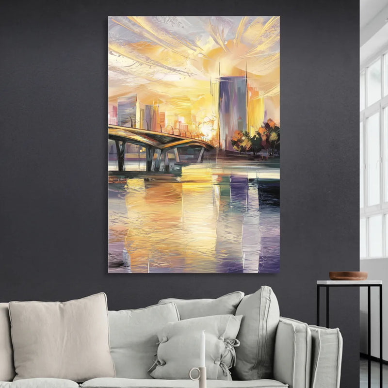 Tampa Riverwalk Sunrise Sitting Room - Canvas Wall Art