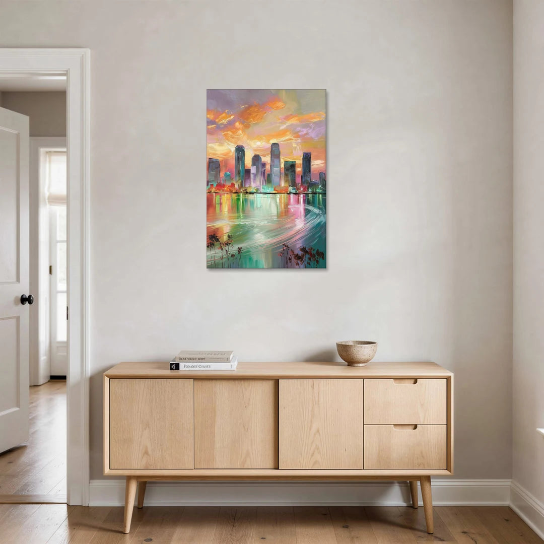Tampa Skyline at Sunset - Canvas Wall Art - Coffee Table - 24x36